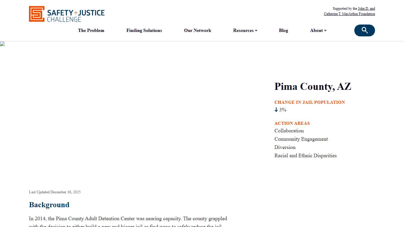 Pima County, AZ - Safety and Justice Challenge