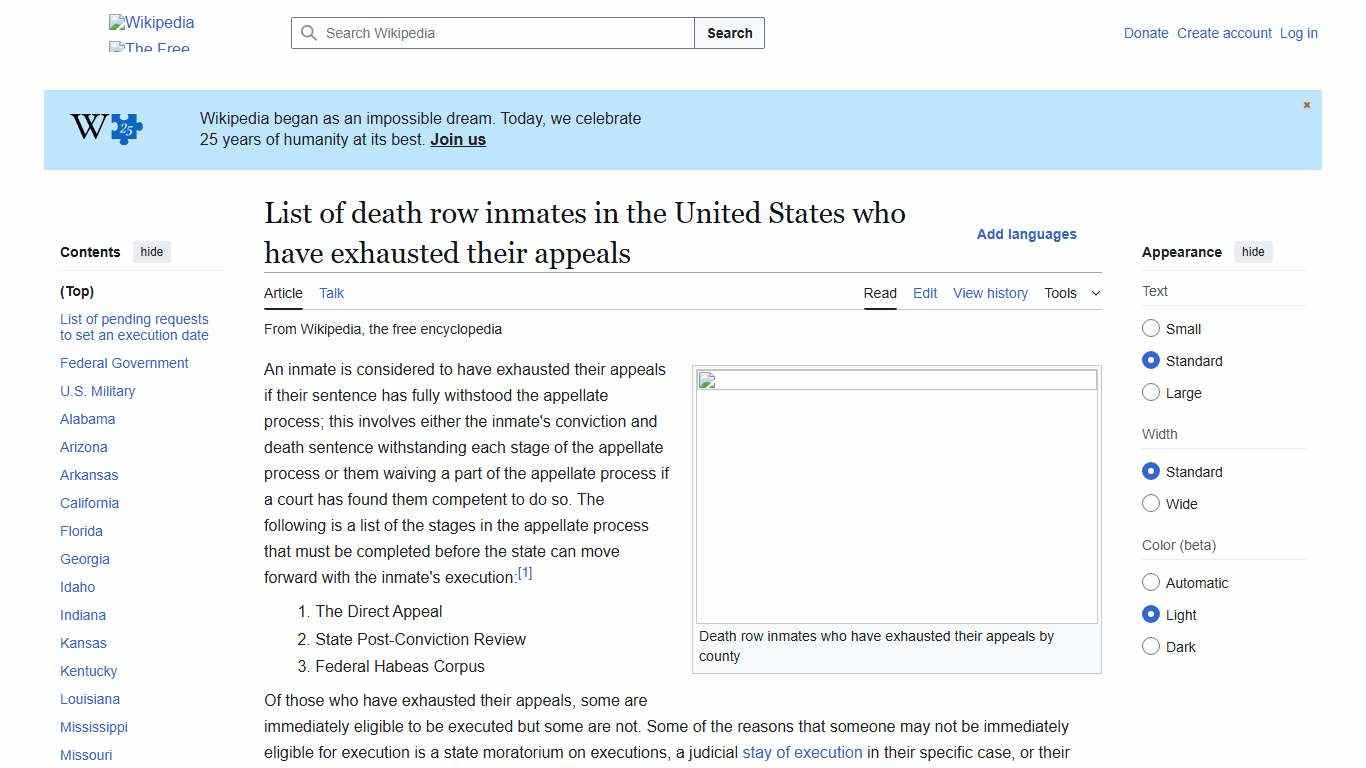 List of death row inmates in the United States who have exhausted their appeals - Wikipedia